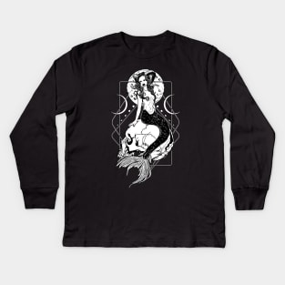 Creepy Mermaid Kids Long Sleeve T-Shirt